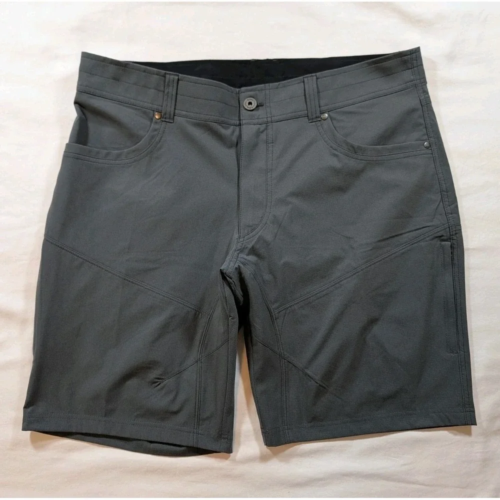 KUHL Silencr Kargo Shorts Mens 38 Gray Nylon Blend Outdoor Hiking Zipper Pockets - Picture 2 of 8